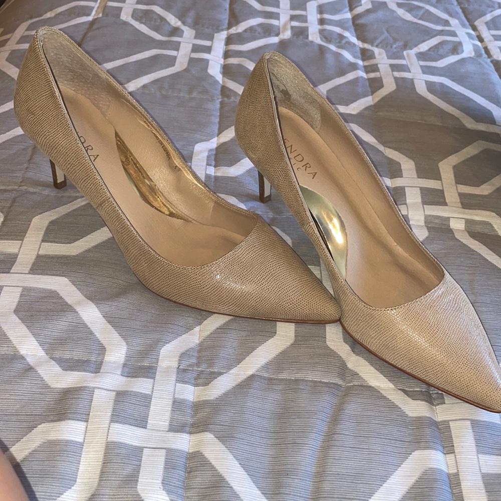 Beige short heels